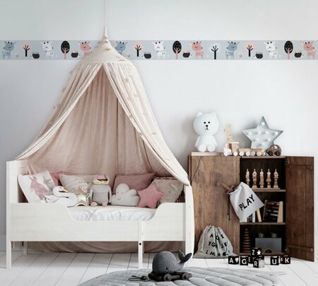 Noordwand Kids Walls Little Adventures Randje 45832 Blauw - Roze