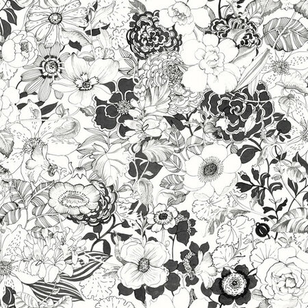 Esta Home Bloemen 138503 (*Gratis Lijm) Zwart Wit