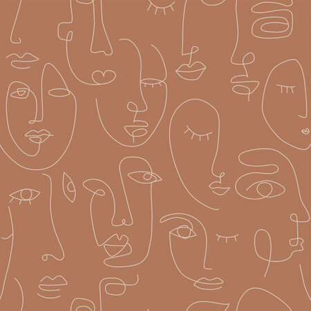 Esta Home Line Art 139375 (*Gratis Lijm) Terracotta