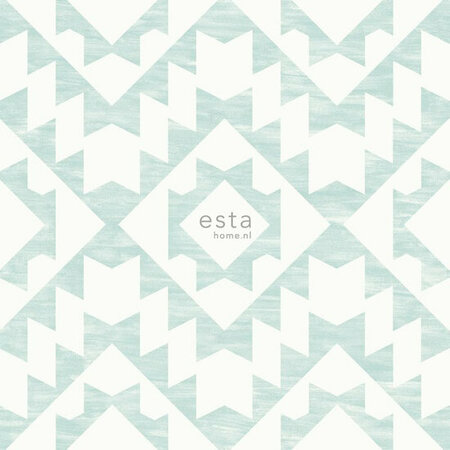 Esta Home Grafisch 148674 (*Gratis Lijm) Wit Turquoise