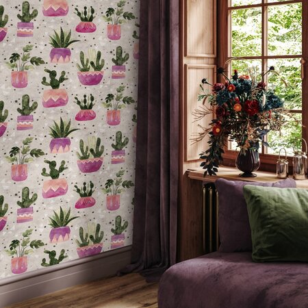 Noordwand Leyla 81653 Paars - Roze