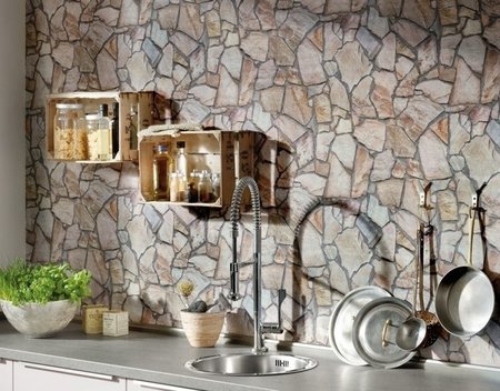 AS Creation Wood‹n Stone 9273-16 Steenstructuur behang