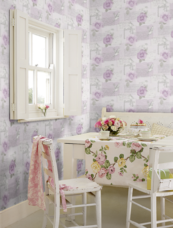 BEHANG 630401 roos lila