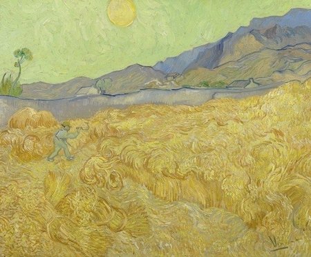 fotobehang BN Wallcoverings Van Gogh 30544 Korenveld met maaier - Multicolour