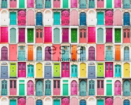 colourful doors wallpaper XXL 158607