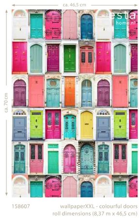 colourful doors wallpaper XXL 158607
