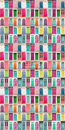 colourful doors wallpaper XXL 158607