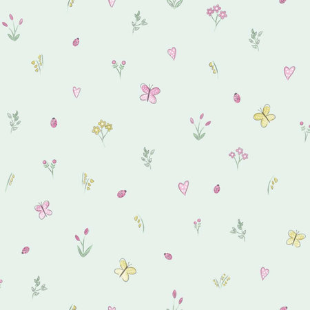 Dutch Wallcoverings Make Believe Butterfly Garden 12472