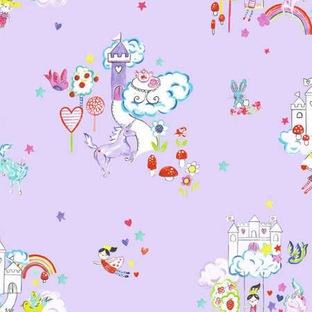 Dutch Wallcoverings Make Believe Unicorn and Castles 12219