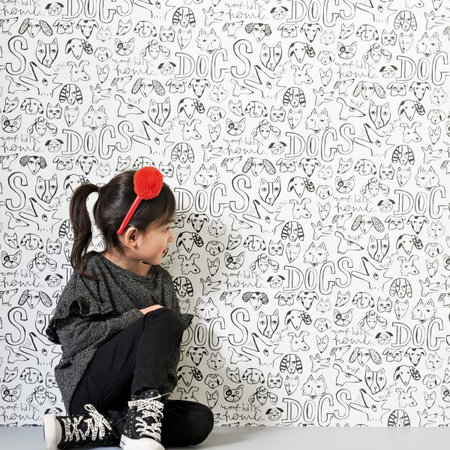 BN Wallcoverings Smalltalk 219251 - Wit - Zwart